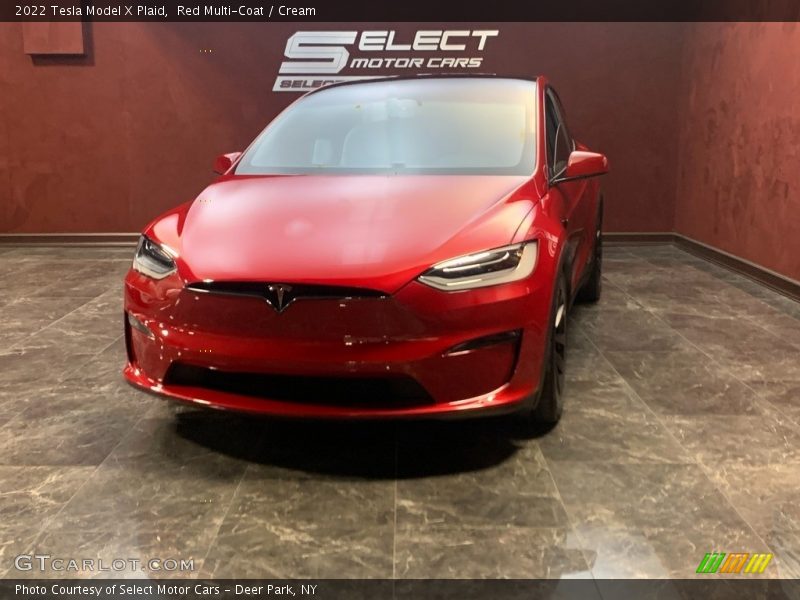 Red Multi-Coat / Cream 2022 Tesla Model X Plaid