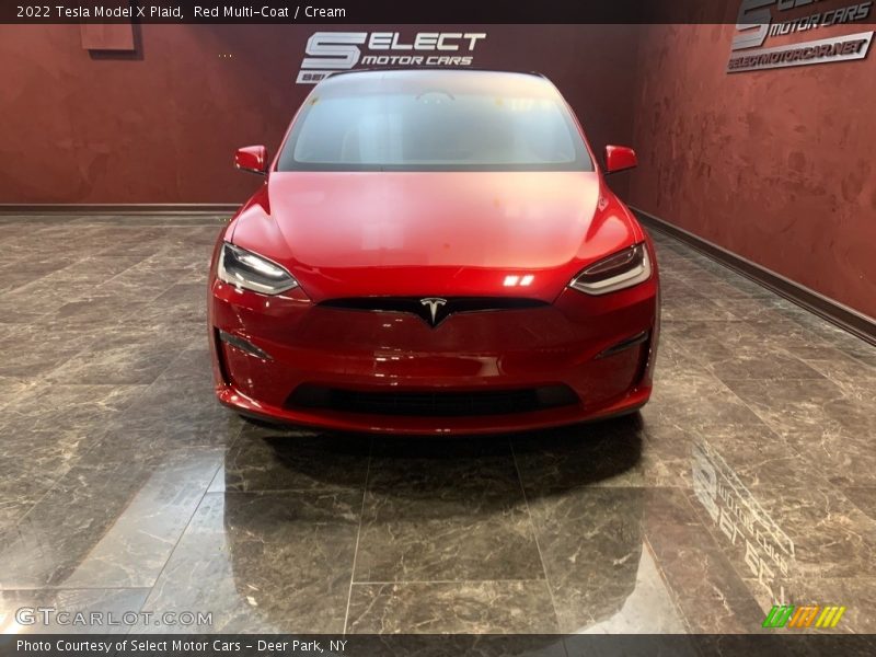 Red Multi-Coat / Cream 2022 Tesla Model X Plaid
