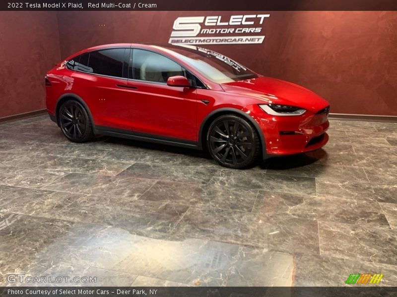 Red Multi-Coat / Cream 2022 Tesla Model X Plaid