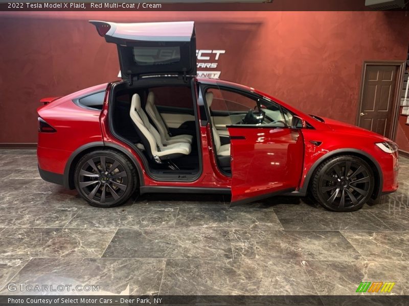 Red Multi-Coat / Cream 2022 Tesla Model X Plaid