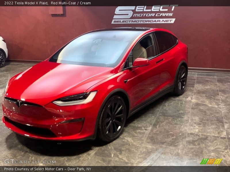 Red Multi-Coat / Cream 2022 Tesla Model X Plaid