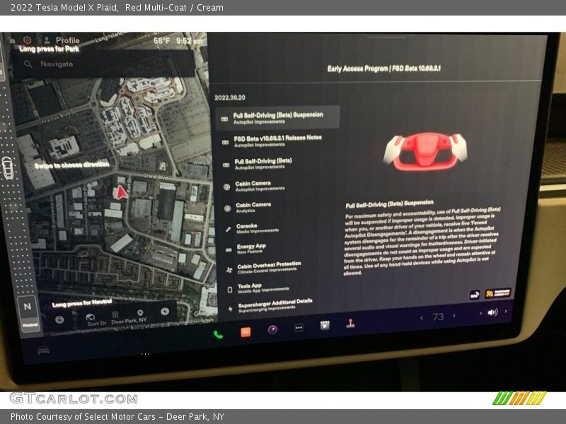 Red Multi-Coat / Cream 2022 Tesla Model X Plaid