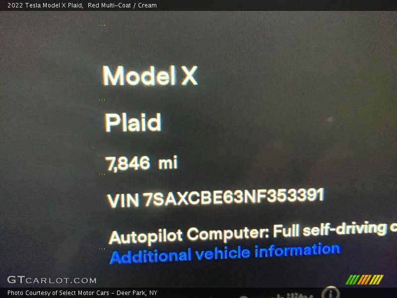 Red Multi-Coat / Cream 2022 Tesla Model X Plaid
