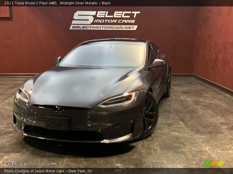 Midnight Silver Metallic / Black 2021 Tesla Model S Plaid AWD