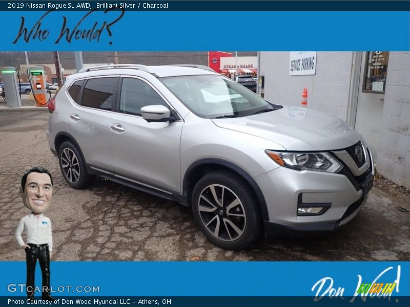 Brilliant Silver / Charcoal 2019 Nissan Rogue SL AWD
