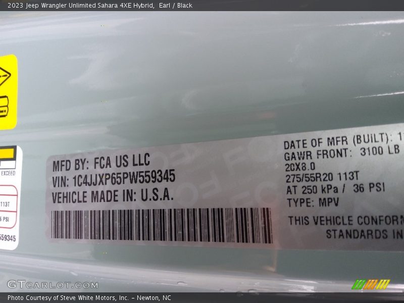 Earl / Black 2023 Jeep Wrangler Unlimited Sahara 4XE Hybrid