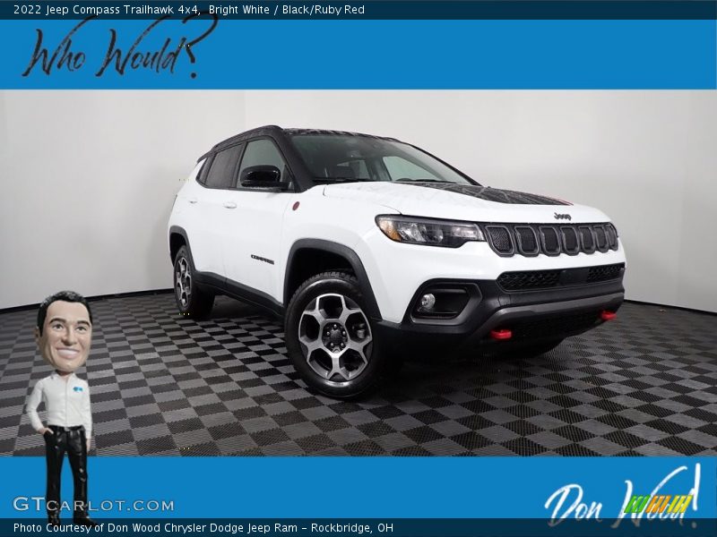 Bright White / Black/Ruby Red 2022 Jeep Compass Trailhawk 4x4