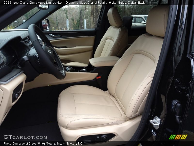 Diamond Black Crystal Pearl / Wicker Beige/Global Black 2023 Jeep Grand Cherokee L Limited 4x4