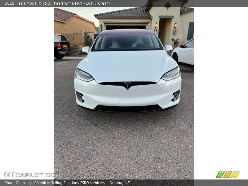 Pearl White Multi-Coat / Cream 2018 Tesla Model X 75D