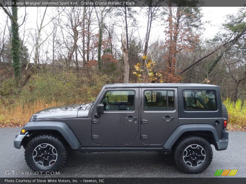 Granite Crystal Metallic / Black 2016 Jeep Wrangler Unlimited Sport 4x4