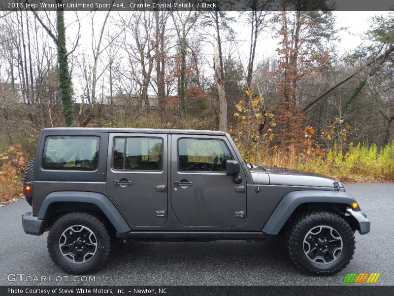 Granite Crystal Metallic / Black 2016 Jeep Wrangler Unlimited Sport 4x4