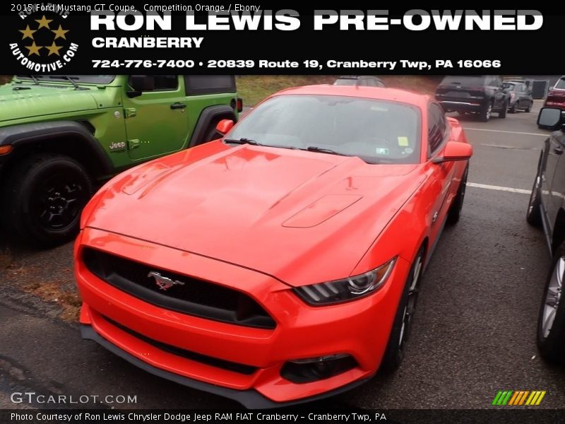 Competition Orange / Ebony 2015 Ford Mustang GT Coupe