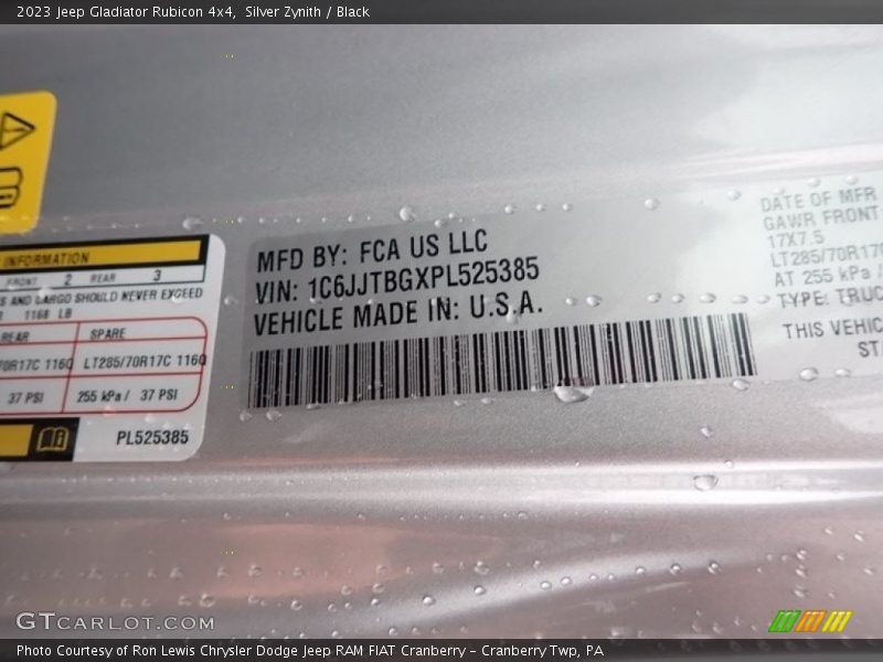 Silver Zynith / Black 2023 Jeep Gladiator Rubicon 4x4