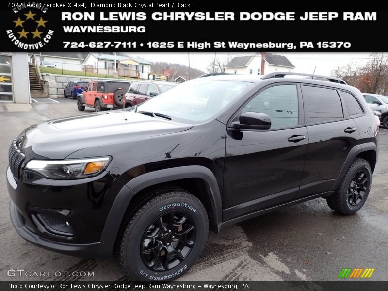 Diamond Black Crystal Pearl / Black 2022 Jeep Cherokee X 4x4