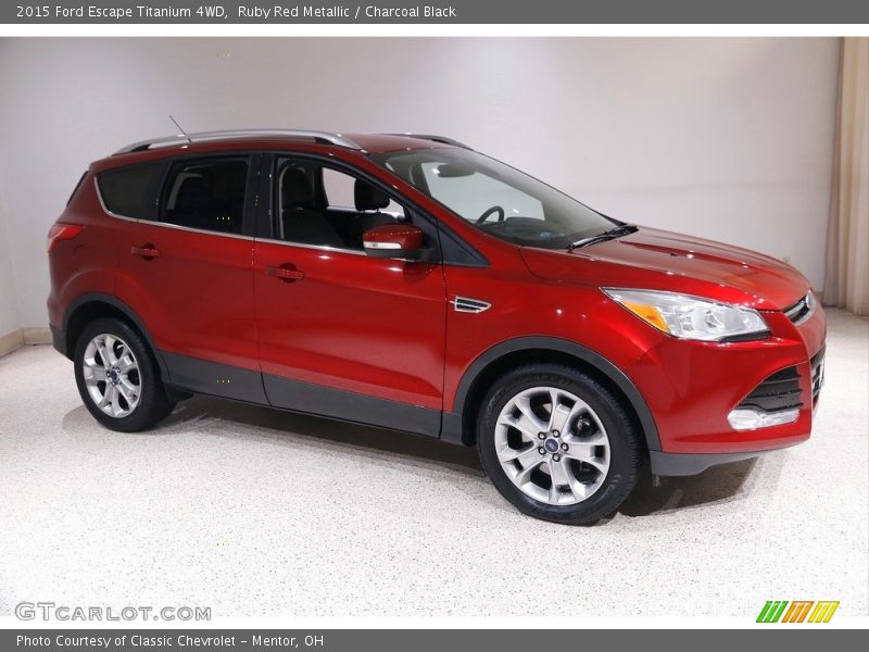 Ruby Red Metallic / Charcoal Black 2015 Ford Escape Titanium 4WD