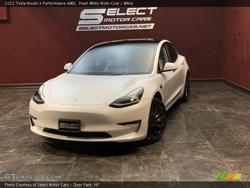 Pearl White Multi-Coat / White 2022 Tesla Model 3 Performance AWD