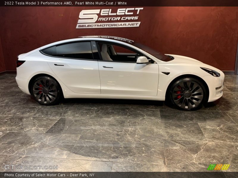 Pearl White Multi-Coat / White 2022 Tesla Model 3 Performance AWD