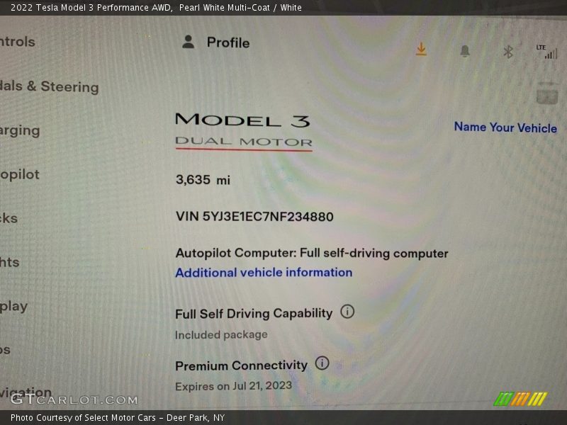 Pearl White Multi-Coat / White 2022 Tesla Model 3 Performance AWD