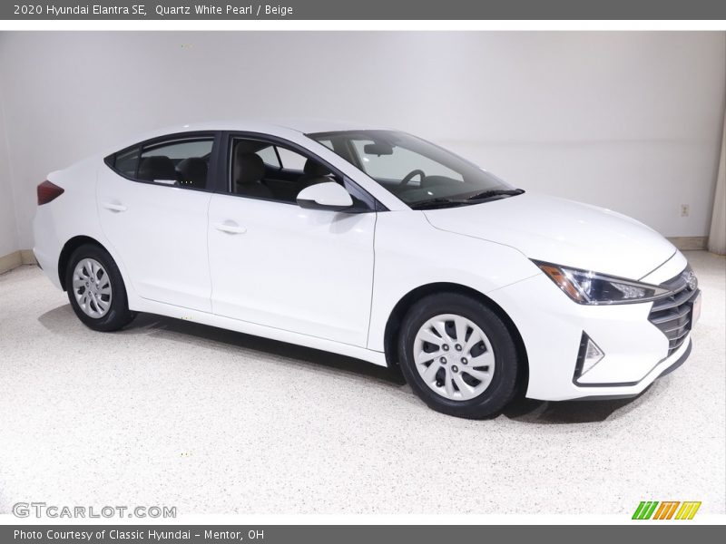 Quartz White Pearl / Beige 2020 Hyundai Elantra SE