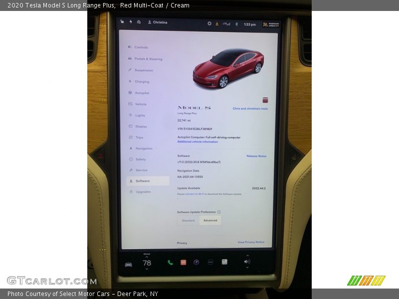 Red Multi-Coat / Cream 2020 Tesla Model S Long Range Plus