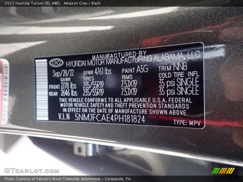 Amazon Gray / Black 2023 Hyundai Tucson SEL AWD