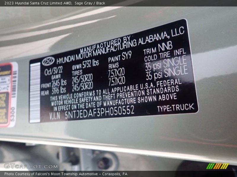 2023 Santa Cruz Limited AWD Sage Gray Color Code SY9