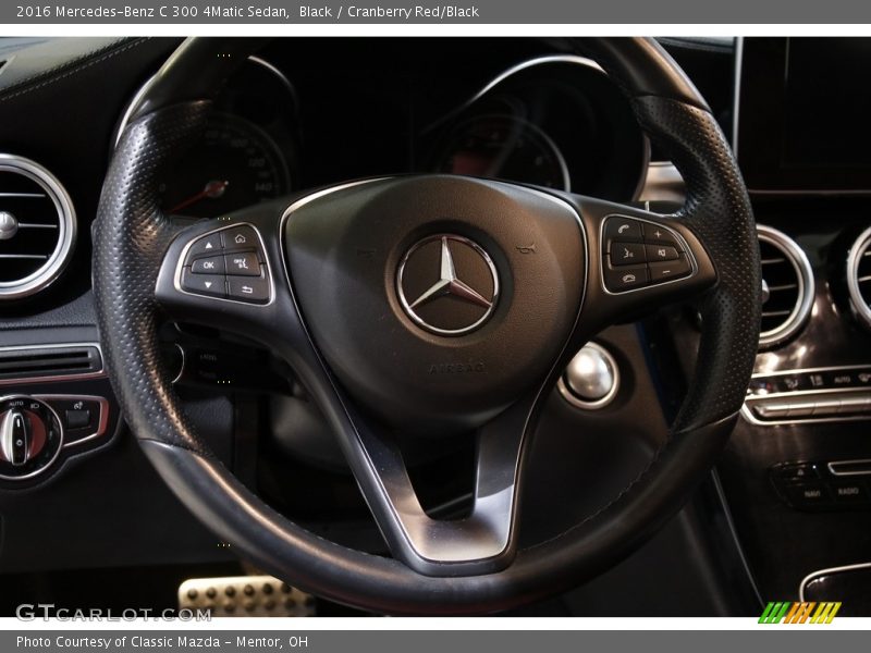 Black / Cranberry Red/Black 2016 Mercedes-Benz C 300 4Matic Sedan