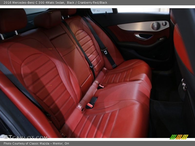 Black / Cranberry Red/Black 2016 Mercedes-Benz C 300 4Matic Sedan