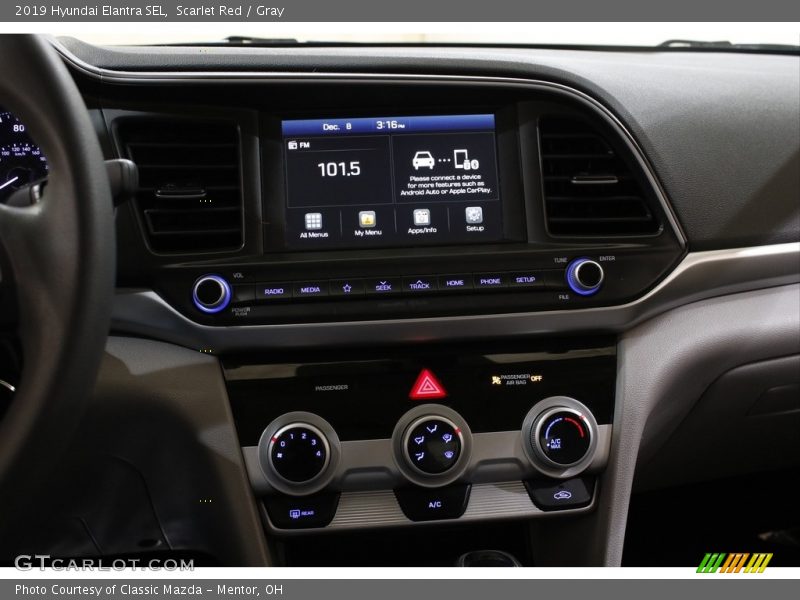 Scarlet Red / Gray 2019 Hyundai Elantra SEL