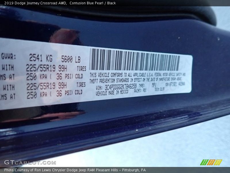 Contusion Blue Pearl / Black 2019 Dodge Journey Crossroad AWD