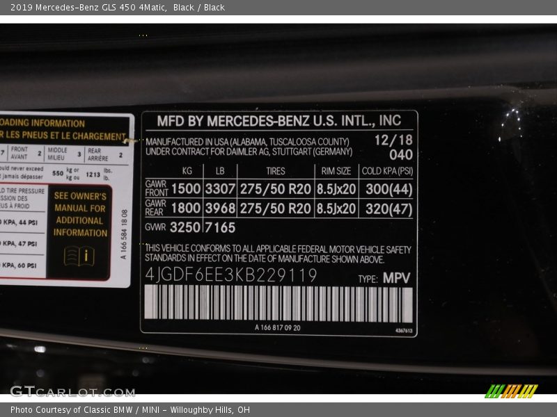 Black / Black 2019 Mercedes-Benz GLS 450 4Matic