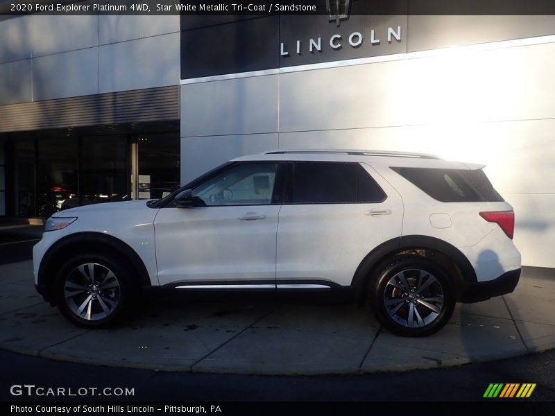 Star White Metallic Tri-Coat / Sandstone 2020 Ford Explorer Platinum 4WD