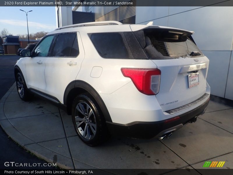 Star White Metallic Tri-Coat / Sandstone 2020 Ford Explorer Platinum 4WD