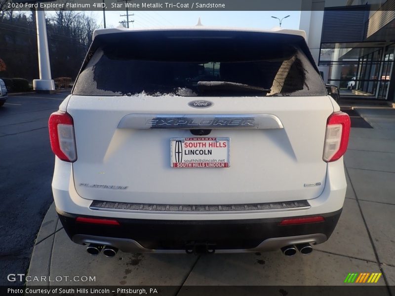 Star White Metallic Tri-Coat / Sandstone 2020 Ford Explorer Platinum 4WD