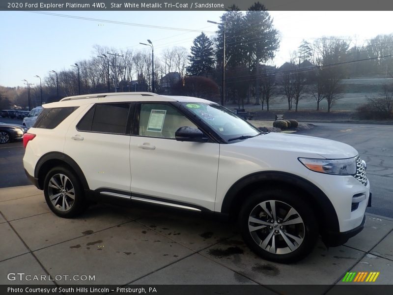 Star White Metallic Tri-Coat / Sandstone 2020 Ford Explorer Platinum 4WD
