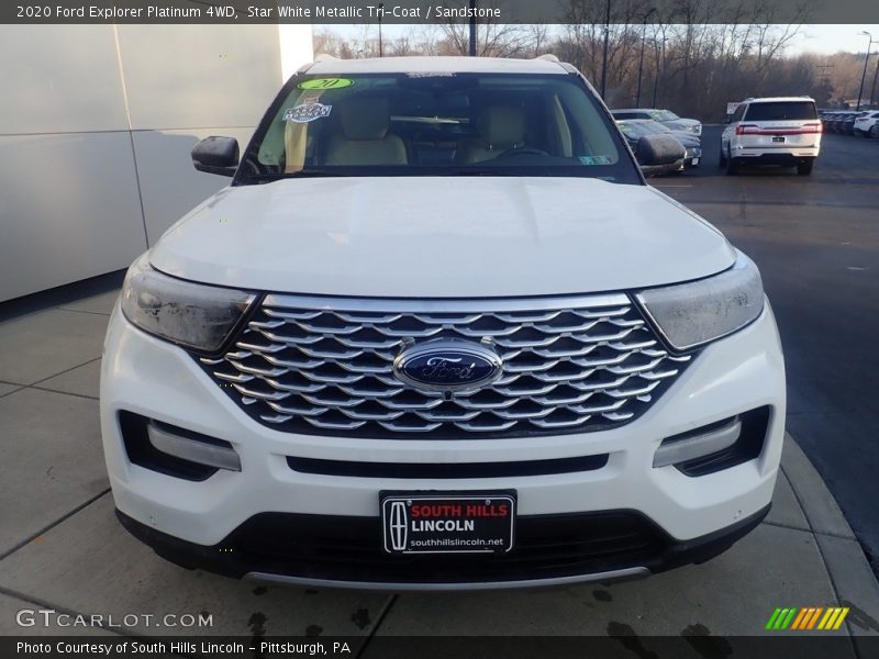 Star White Metallic Tri-Coat / Sandstone 2020 Ford Explorer Platinum 4WD