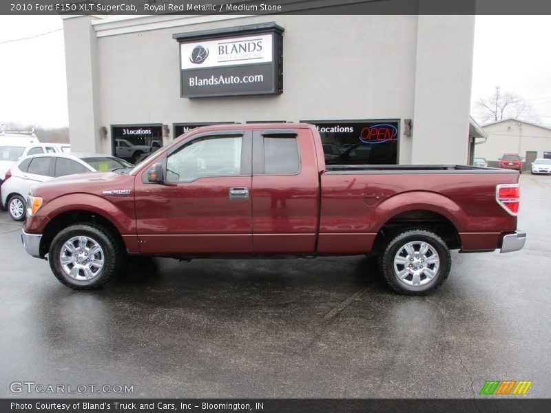 Royal Red Metallic / Medium Stone 2010 Ford F150 XLT SuperCab