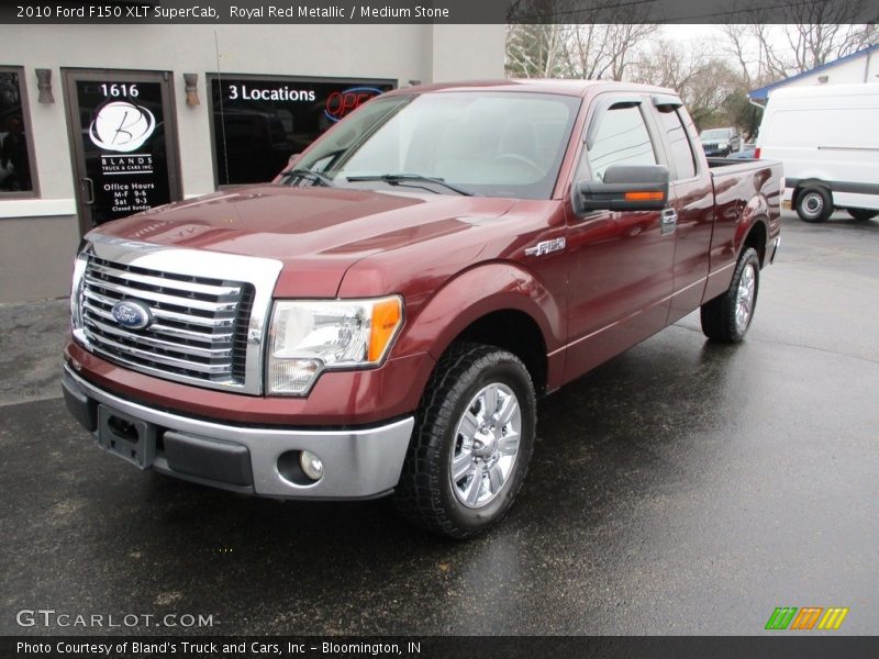 Royal Red Metallic / Medium Stone 2010 Ford F150 XLT SuperCab