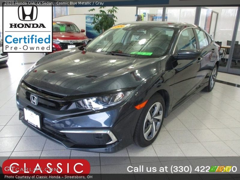 Cosmic Blue Metallic / Gray 2020 Honda Civic LX Sedan