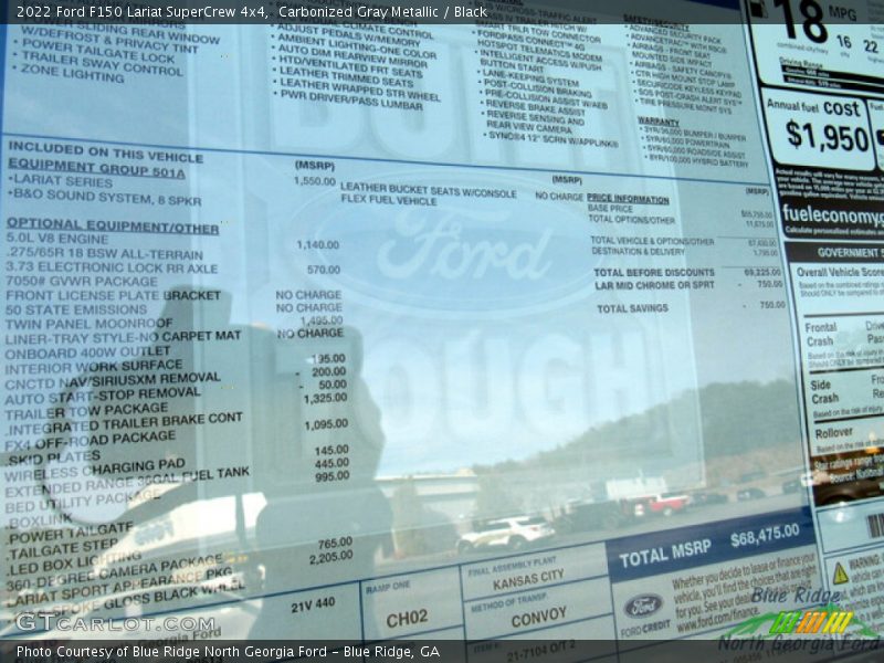 Carbonized Gray Metallic / Black 2022 Ford F150 Lariat SuperCrew 4x4