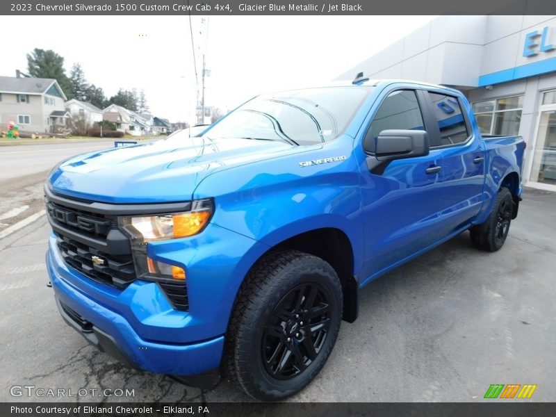 Glacier Blue Metallic / Jet Black 2023 Chevrolet Silverado 1500 Custom Crew Cab 4x4