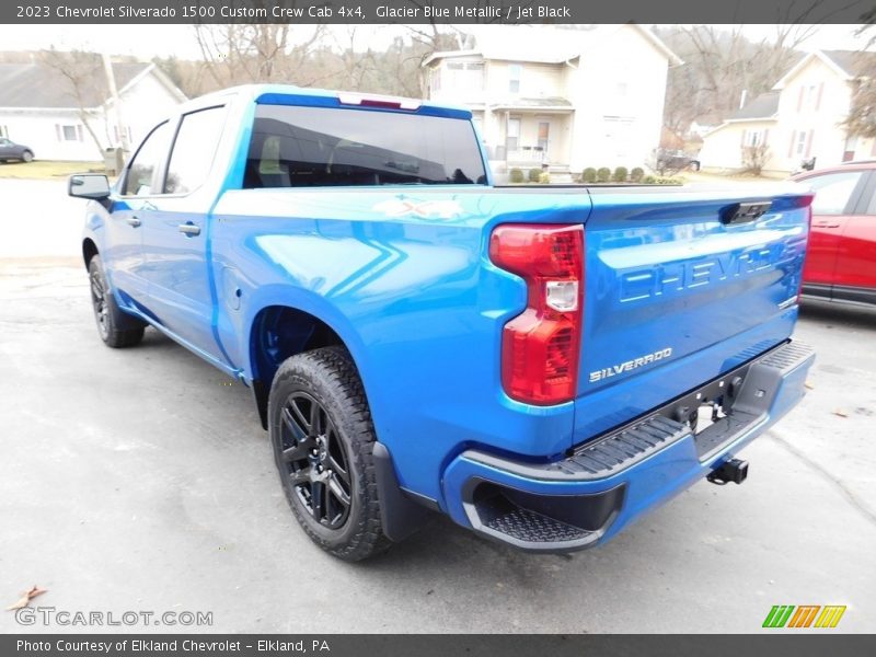 Glacier Blue Metallic / Jet Black 2023 Chevrolet Silverado 1500 Custom Crew Cab 4x4