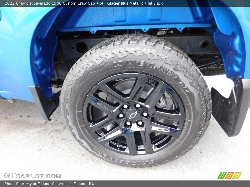 Glacier Blue Metallic / Jet Black 2023 Chevrolet Silverado 1500 Custom Crew Cab 4x4