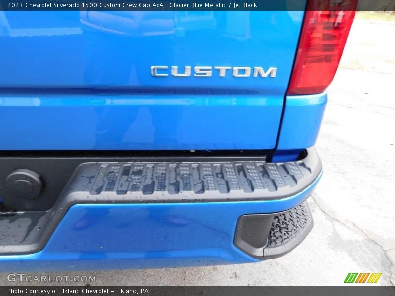 Glacier Blue Metallic / Jet Black 2023 Chevrolet Silverado 1500 Custom Crew Cab 4x4