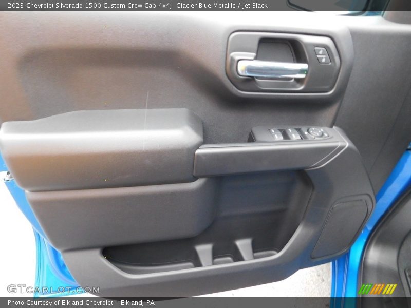 Glacier Blue Metallic / Jet Black 2023 Chevrolet Silverado 1500 Custom Crew Cab 4x4