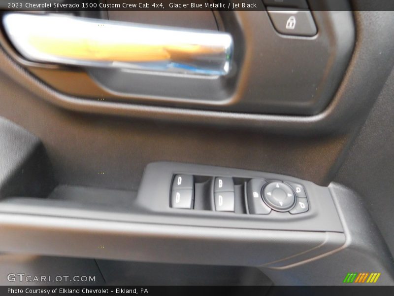Glacier Blue Metallic / Jet Black 2023 Chevrolet Silverado 1500 Custom Crew Cab 4x4