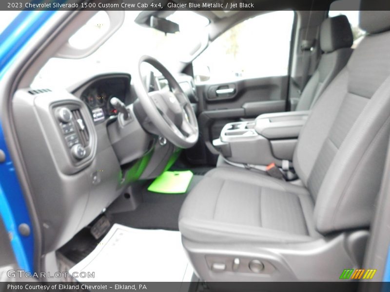 Glacier Blue Metallic / Jet Black 2023 Chevrolet Silverado 1500 Custom Crew Cab 4x4