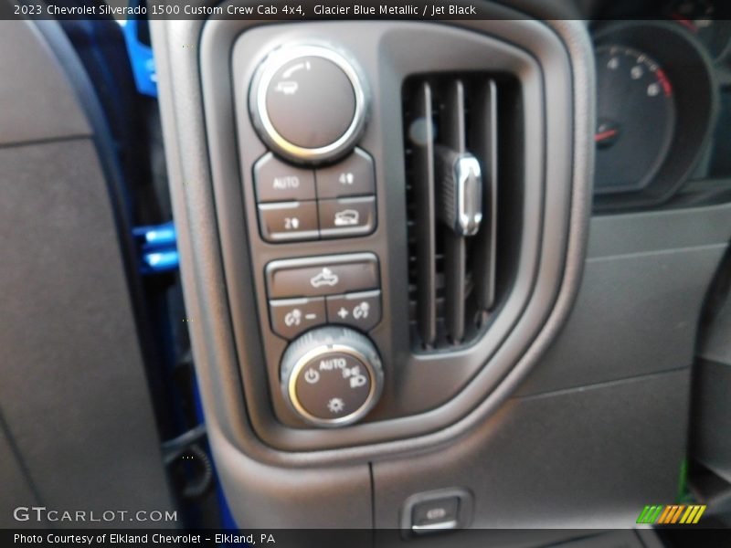 Glacier Blue Metallic / Jet Black 2023 Chevrolet Silverado 1500 Custom Crew Cab 4x4
