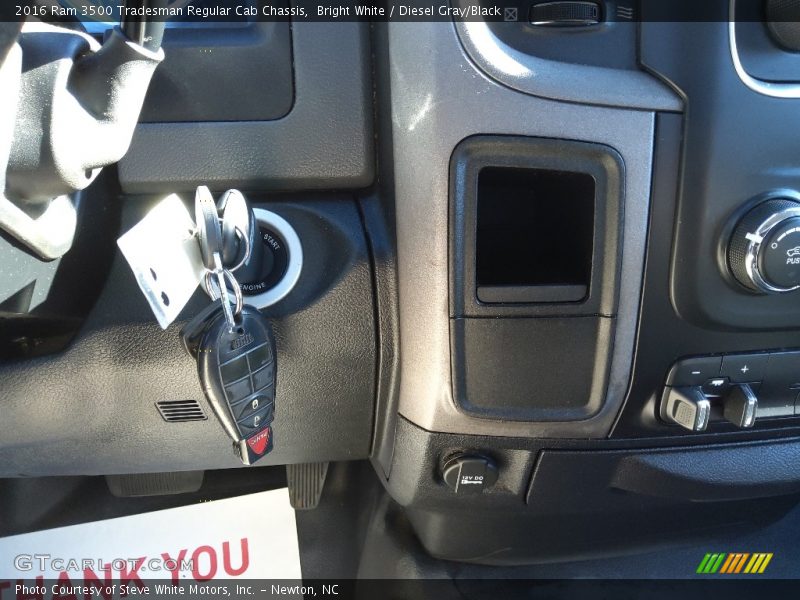 Bright White / Diesel Gray/Black 2016 Ram 3500 Tradesman Regular Cab Chassis