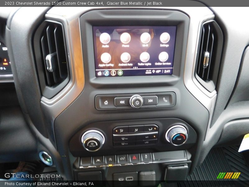 Glacier Blue Metallic / Jet Black 2023 Chevrolet Silverado 1500 Custom Crew Cab 4x4